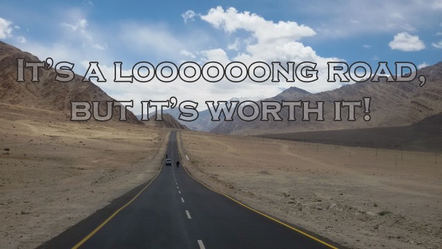 staring long road in pand leh ladakh
